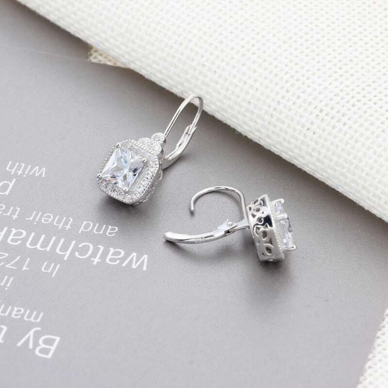 925 Sterling Silver Rhinestone Earrings - Image 4