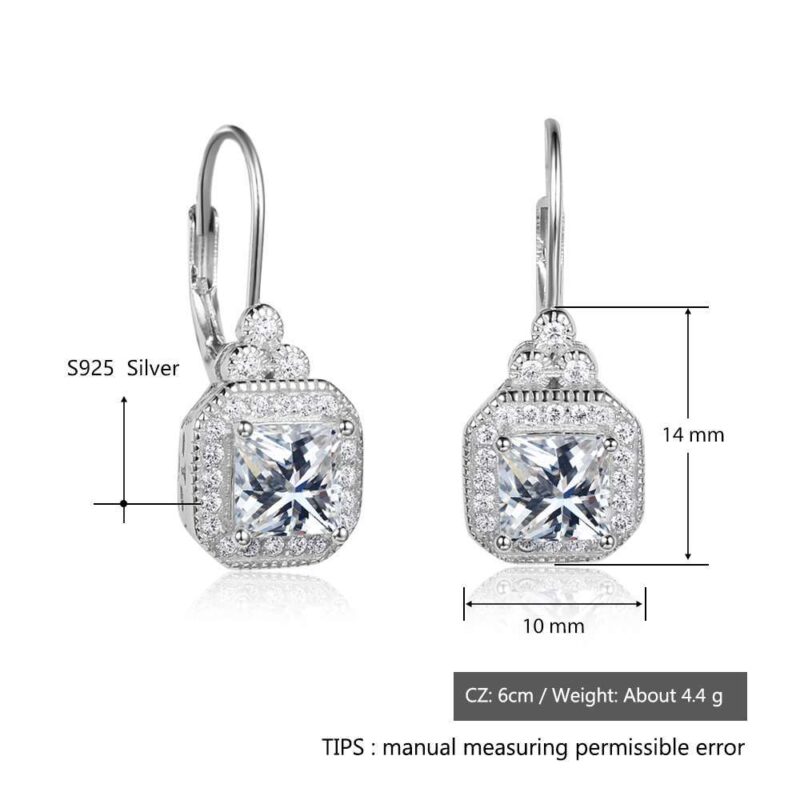 925 Sterling Silver Rhinestone Earrings - Image 2