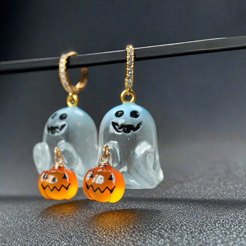 Spooky Chic Ghost Pumpkin Earrings - Image 5