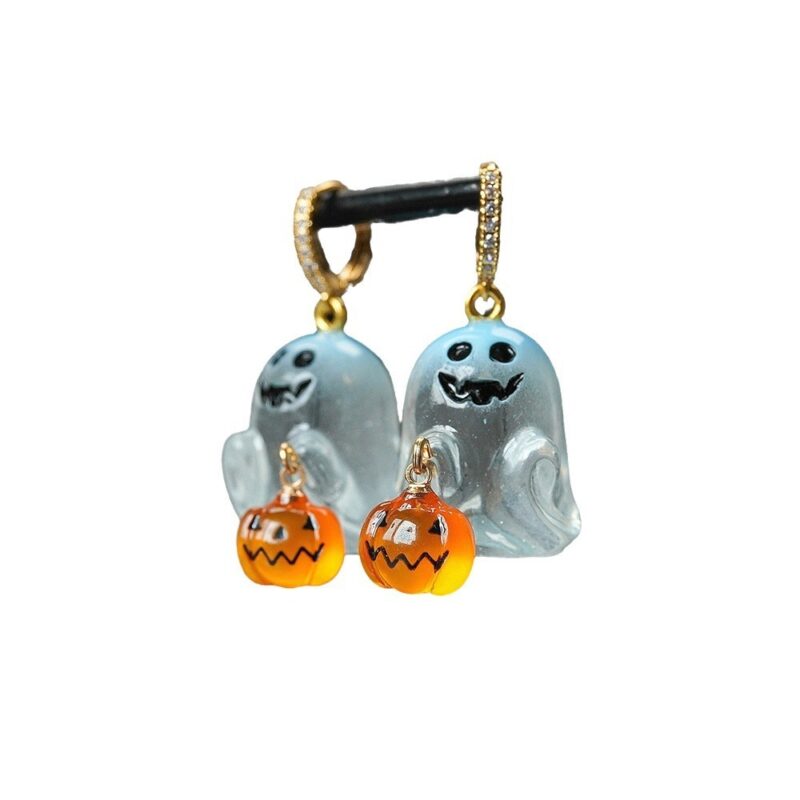 Spooky Chic Ghost Pumpkin Earrings - Image 4